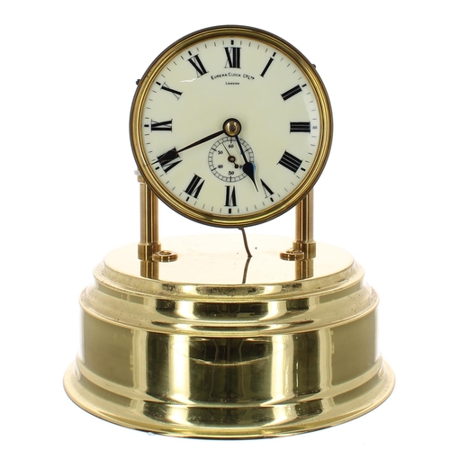 1110 - Good brass Eureka electric mantel clock, the 4.25