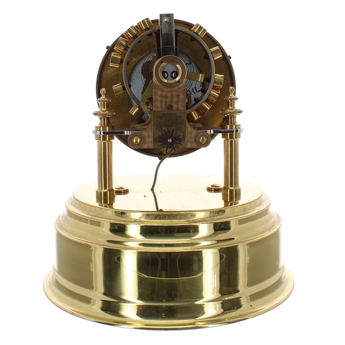 1110 - Good brass Eureka electric mantel clock, the 4.25