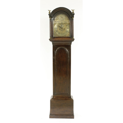 1318 - Oak eight day longcase clock with 5-pillar movement, the 12