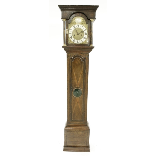 1326 - Interesting early oak small eight day longcase clock, the 9