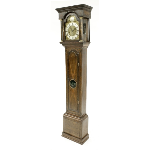 1326 - Interesting early oak small eight day longcase clock, the 9