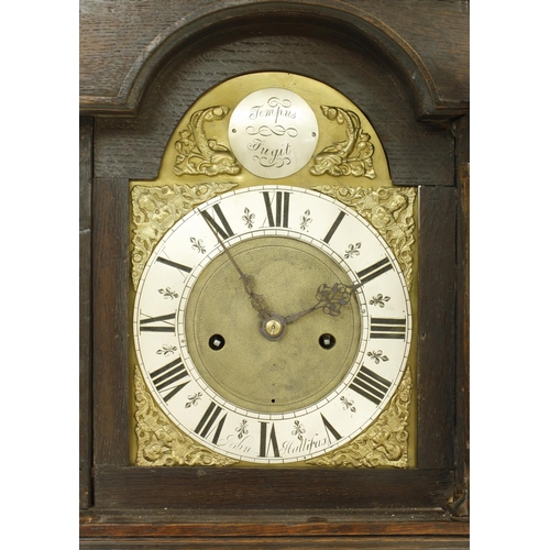 1326 - Interesting early oak small eight day longcase clock, the 9