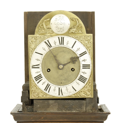 1326 - Interesting early oak small eight day longcase clock, the 9