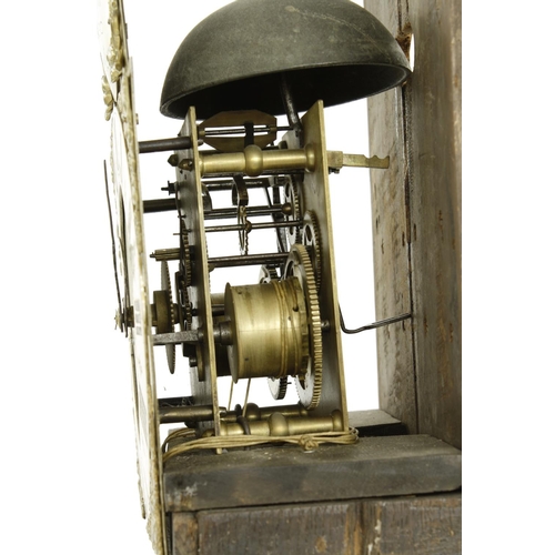 1326 - Interesting early oak small eight day longcase clock, the 9