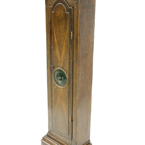 1326 - Interesting early oak small eight day longcase clock, the 9