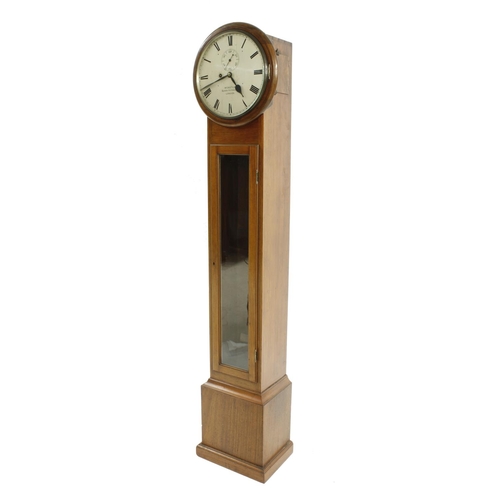 1327 - Good mahogany regulator longcase clock, the 12