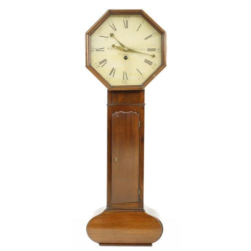 1301 - Unusual English mahogany trunk dial tavern wall clock, the 16