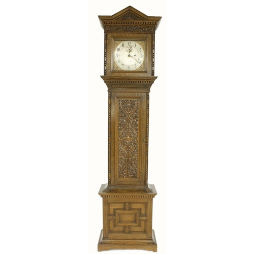 1343 - Arts & Crafts style oak longcase regulator, the 12