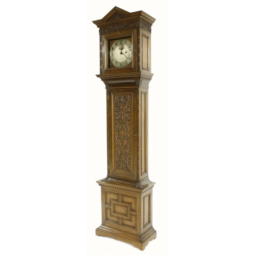 1343 - Arts & Crafts style oak longcase regulator, the 12