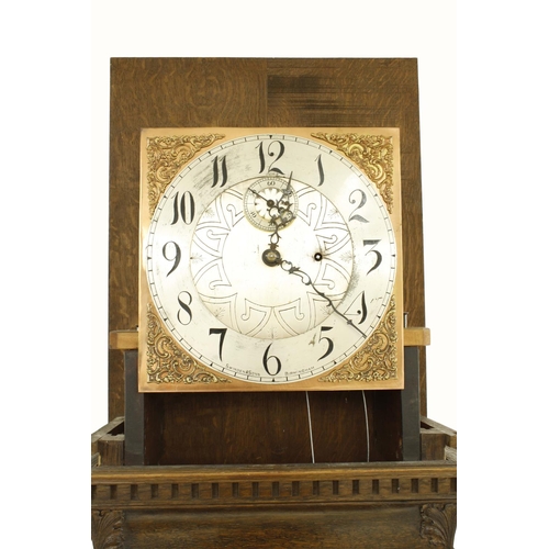 1343 - Arts & Crafts style oak longcase regulator, the 12