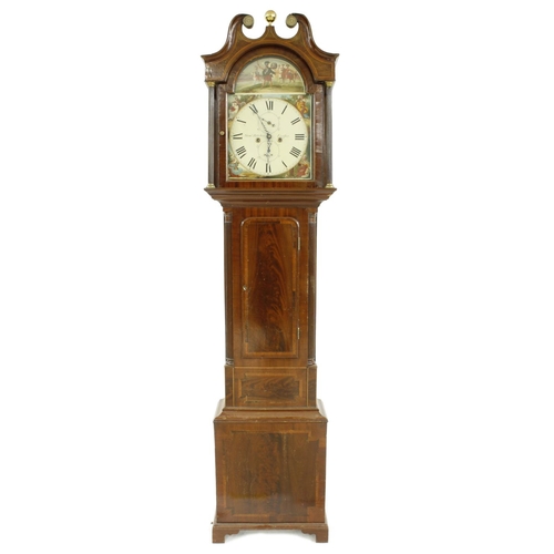 1344 - Scottish mahogany eight day longcase clock signed Samuel Ritchie, Forfar, with subsidiary seconds an... 