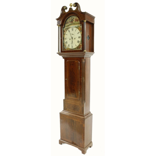 1344 - Scottish mahogany eight day longcase clock signed Samuel Ritchie, Forfar, with subsidiary seconds an... 