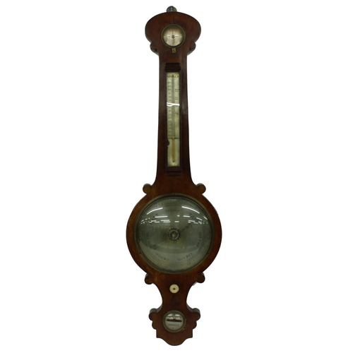 1072 - 19th century mahogany four glass banjo barometer, the 8