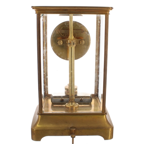 1103 - Good Regina (Holden) four glass brass electric mantel clock, the 3.5