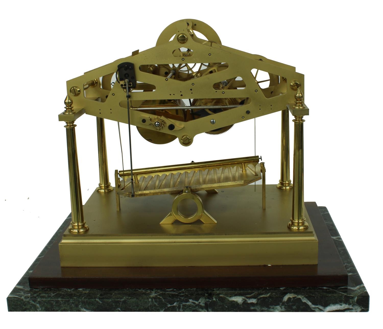 Fine Dent gilded brass congreve rolling ball clock with single fusee ...