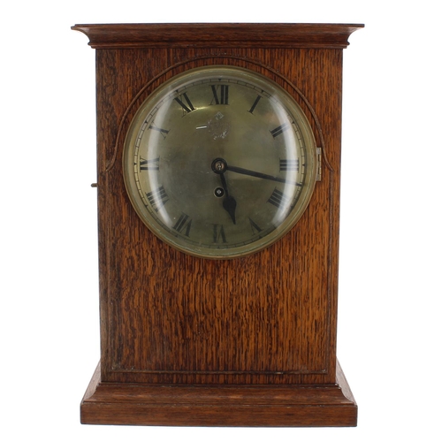 1231 - Good oak cased RAF single fusee mantel clock, the movement back plate inscribed SM & Co. 1939, 1... 