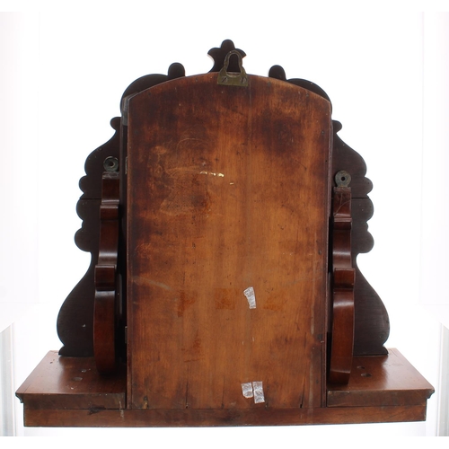 1239 - Mahogany single fusee bank clock and original bracket, the 10