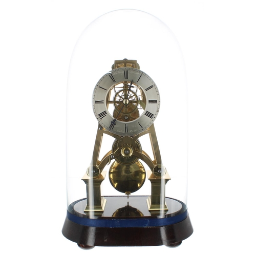 1263 - Good brass single fusee skeleton clock, the 5