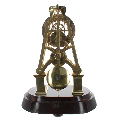 1263 - Good brass single fusee skeleton clock, the 5