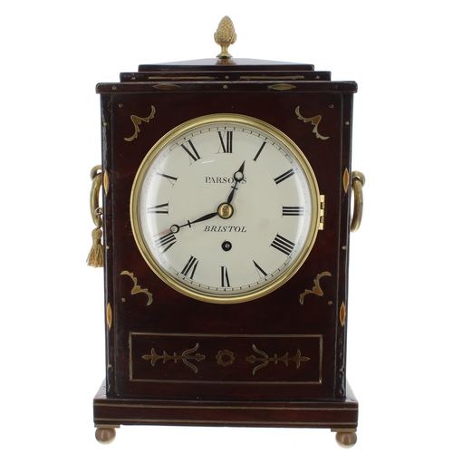 1264 - Rosewood single fusee bracket clock, the 6