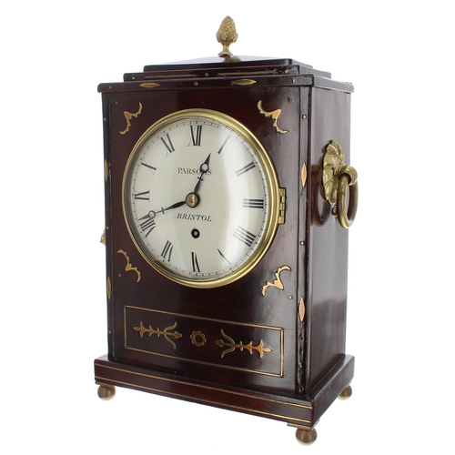 1264 - Rosewood single fusee bracket clock, the 6