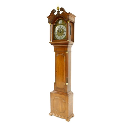 1317 - Oak eight day longcase clock, the 12