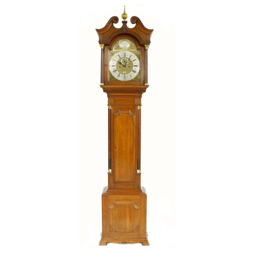 1317 - Oak eight day longcase clock, the 12