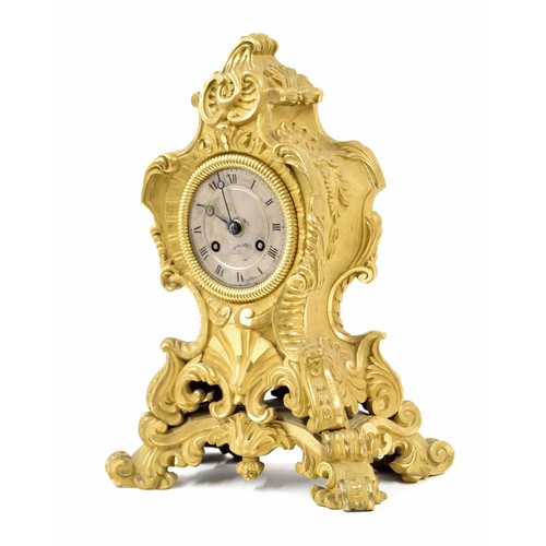 1233 - Good small French ormolu two train mantel clock, the 3