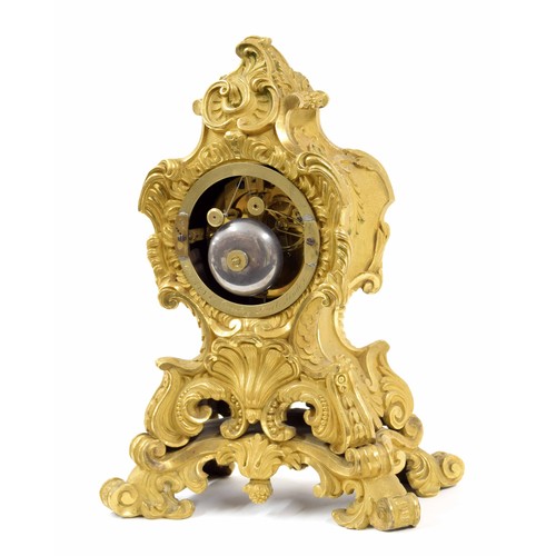 1233 - Good small French ormolu two train mantel clock, the 3