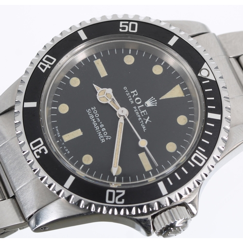 62 - Rolex Oyster Perpetual Submariner (metres first) stainless steel gentleman's wristwatch, ref. 5513, ... 