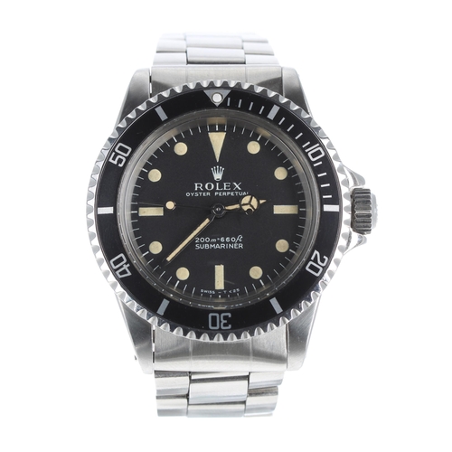 62 - Rolex Oyster Perpetual Submariner (metres first) stainless steel gentleman's wristwatch, ref. 5513, ... 