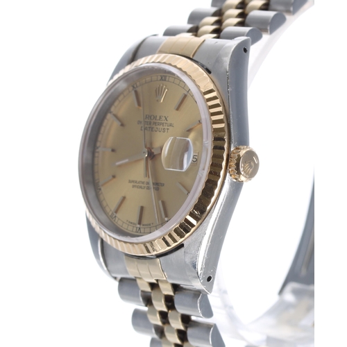 64 - Rolex Oyster Perpetual Datejust gold and stainless steel gentleman's wristwatch, ref. 16233, serial ... 