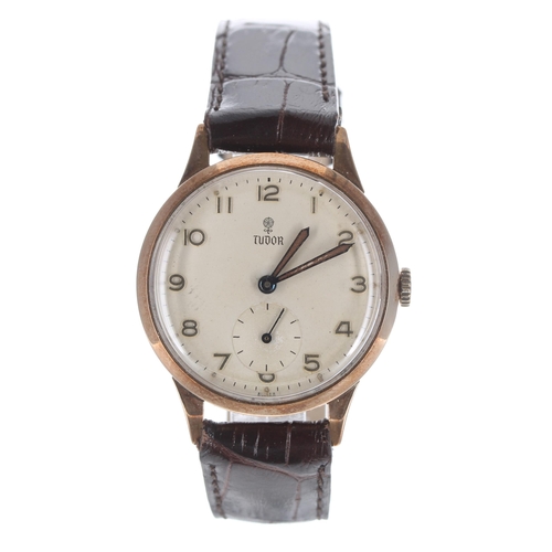 83 - Tudor 9ct gentleman's wristwatch, Edinburgh 1957, the signed dial with applied Arabic numerals, lumi... 