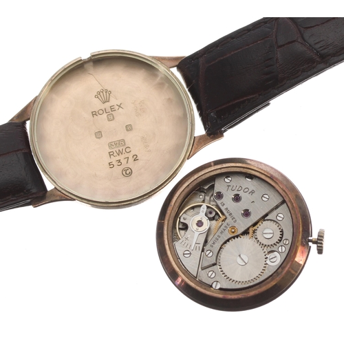 83 - Tudor 9ct gentleman's wristwatch, Edinburgh 1957, the signed dial with applied Arabic numerals, lumi... 