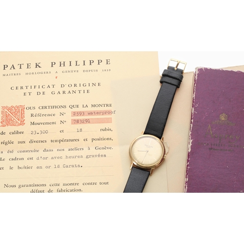 96 - Patek Philippe Calatrava 18ct gentleman's wristwatch, ref. 2593, movement no. 783xxx, circa 1963, ch... 