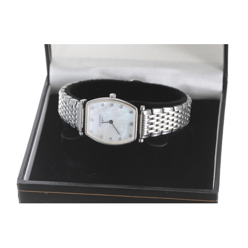 101 - Longines La Grade Classique diamond set lady's stainless steel wristwatch, ref. L4.205.4, serial no.... 