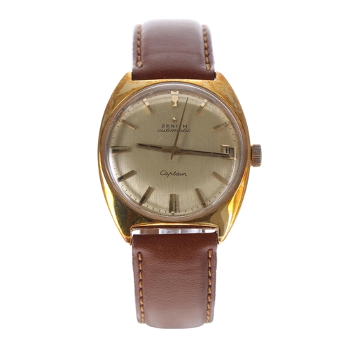 113 - Zenith Captain automatic tonneau cased gold plated and stainless steel gentleman's wristwatch, case ... 