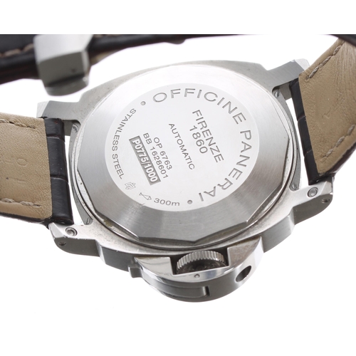 122 - Panerai Luminor Marina automatic stainless steel gentleman's wristwatch, ref. OP6763, serial no. BB1... 