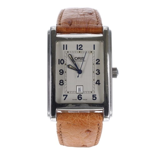 124 - Oris Classic Rectangular stainless steel rectangular automatic gentleman's wristwatch, ref. 7497, si... 