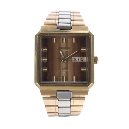 128 - Seiko LM ‘Lord Matic’ two-tone gentleman's wristwatch, ref. 5606-5110, 33mm; together with a Seiko a... 