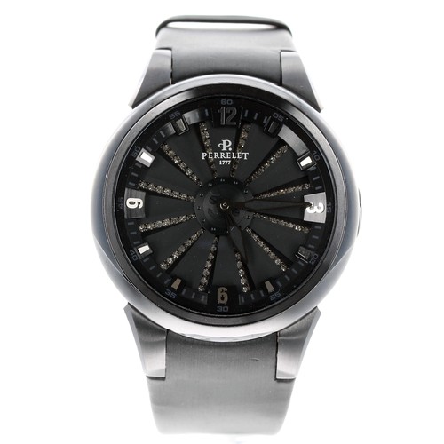 132 - Perrelet Turbine XS automatic stainless steel and black PVD lady's wristwatch, ref. A2046, no. A01xx... 