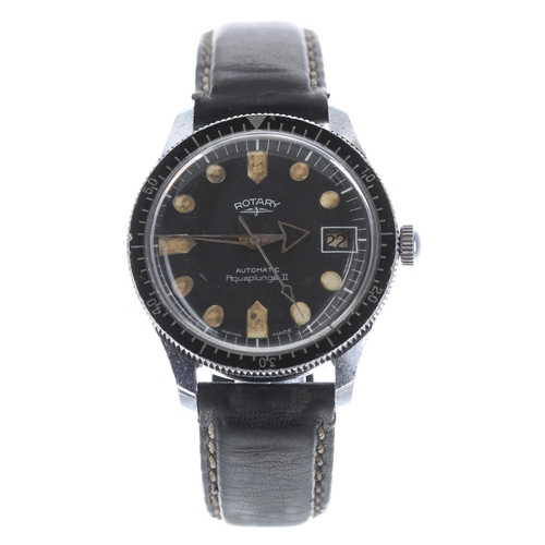 144 - Rotary Aquaplunge II automatic stainless steel gentleman's wristwatch, ref. S-8312, circular black d... 