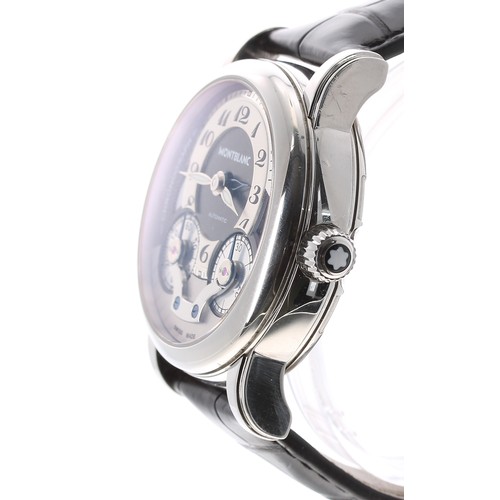 147 - Montblanc Nicolas Rieussec GMT chronograph automatic stainless steel gentleman's wristwatch, ref. 71... 