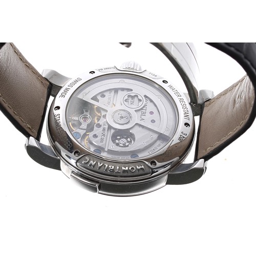 147 - Montblanc Nicolas Rieussec GMT chronograph automatic stainless steel gentleman's wristwatch, ref. 71... 