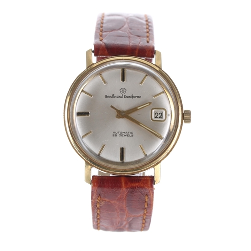 162 - Boodle & Dunthorne 18ct automatic gentleman's wristwatch, case ref. 382847 983, import hallmarks... 