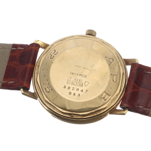 162 - Boodle & Dunthorne 18ct automatic gentleman's wristwatch, case ref. 382847 983, import hallmarks... 