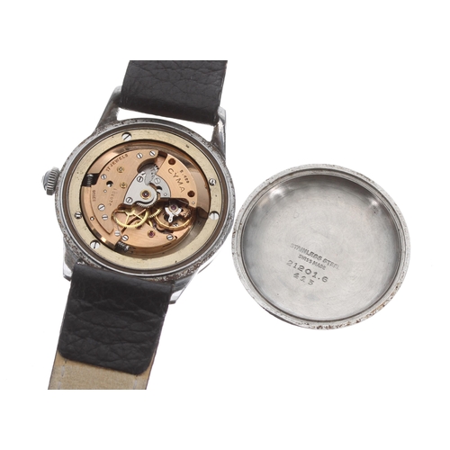 174 - Cyma automatic stainless steel gentleman's wristwatch, circa 1950s, silvered dial with gilded Arabic... 