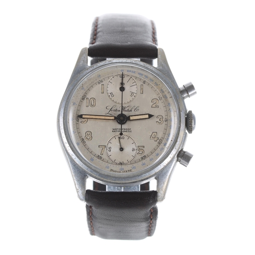 178 - Lorton Watch Co chronograph stainless steel gentleman's wristwatch, circa 1950s, signed silvered dia... 