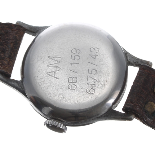 202 - Longines British Air Ministry pilots stainless steel wristwatch, serial no. 6610xxx, circa 1943, sig... 