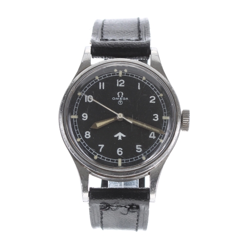 222 - Omega British Military RAF issue pilot's stainless steel gentleman's wristwatch, ref. 2777-1, serial... 